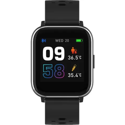 Denver SW-164 - Smartwatch - Sportwatch - Horloge - Werkt met TUYA - Temperatuurmeter - bloedzuurstofmeter - hartslagmeter - Geschikt voor iOS & Android - Zwart