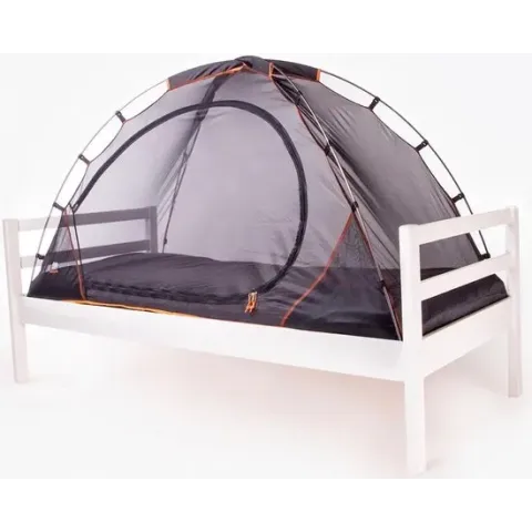 Deryan Bedtent Klamboe - 200x90cm -  Hoogste kwaliteit Muggennet Muskietennet 1mm gaas  - aluminium frame - Zwart