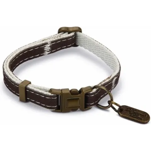 Designed by Lotte nylon kattenhalsband Virante. Bruin. 20-30 cm x 10 mm.