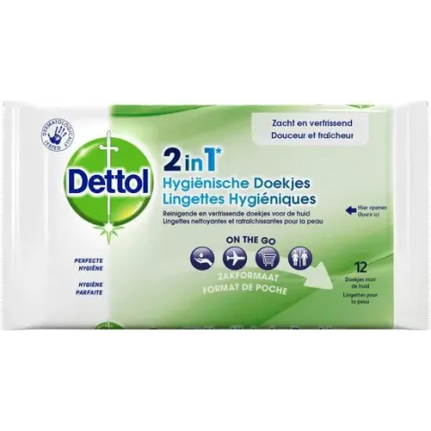 Dettol Hygienische Doekjes 2 in 1 - 12 stuks