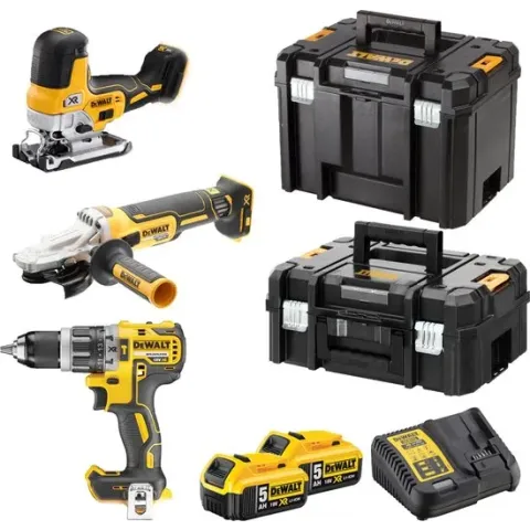 DeWALT DCK329P2T 18V Li-ion accu 3-delige combiset (2x 5.0Ah accu) in 2 TSTAK koffers