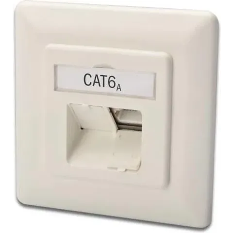DIGITUS Anschlussdose Cat6a 2xRJ45 afgeschermd Unt. Signalweiß