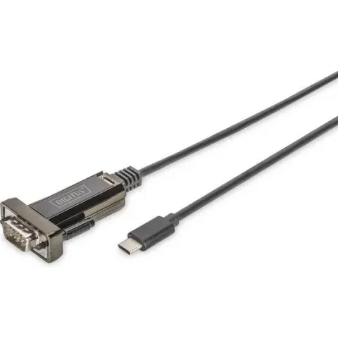 Digitus DA-70166 kabeladapter/verloopstukje USB-C RS232 Zwart