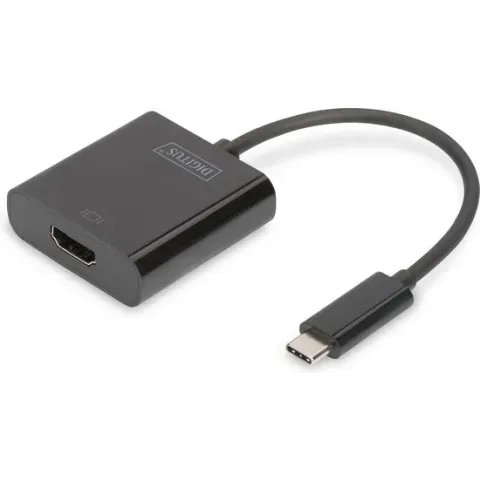 Digitus DA-70852 USB / HDMI Adapter [1x USB-C stekker - 1x HDMI-bus] Zwart 15.00 cm