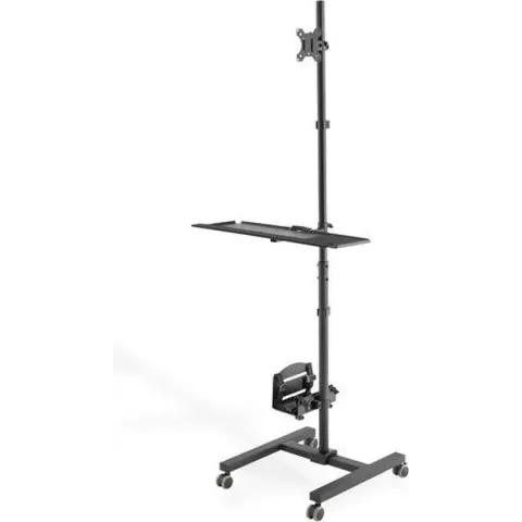 Digitus DA-90374 Monitorkast op wieltjes 1-voudig 43,2 cm (17) - 81,3 cm (32) In hoogte verstelbaar, Toetsenbordhouder, Kantelbaar, Roteerbaar, Zwenkbaar