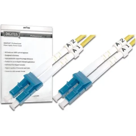Digitus DK-2933-10 Glasvezel kabel 10 m LC Geel
