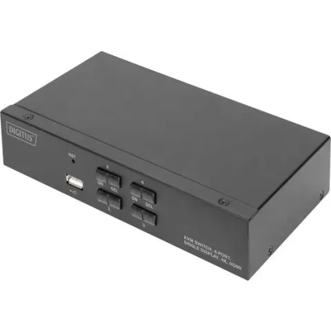 Digitus DS-12880 4 + 1 poorten KVM-switch HDMI Afstandsbediening, Toetsenbord 3840 x 2160 Pixel