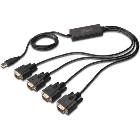 Digitus USB 1.1, Serieel Aansluitkabel [1x USB-A 2.0 stekker - 4x D-sub stekker 9-polig]