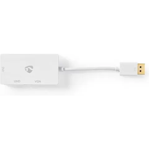 DisplayPort-Adapter | DisplayPort Male | DVI-D 24+1-Pins Female / HDMI™ Female / VGA Female 15p | Verguld | Schakelbaar | 0.2 m | Rond | ABS | ABS | Wit | Doos