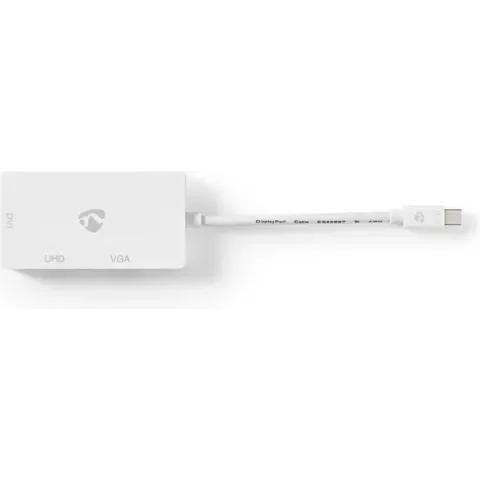 DisplayPort-Adapter | Mini-DisplayPort Male | DVI-D 24+1-Pins Female / HDMI™ Female / VGA Female 15p | Vernikkeld | Schakelbaar | ABS | ABS | Wit | Polybag
