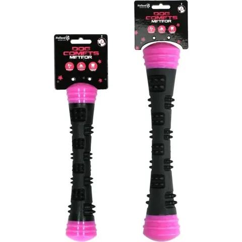 Dog Comets Meteor Werpstok Roze&Zwart - - 30 cm