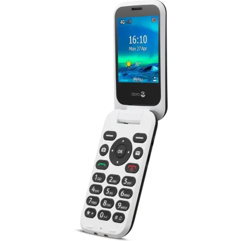 Doro 6820 - 4G Eenvoudige Klaptelefoon voor senioren (Zwart-Wit)