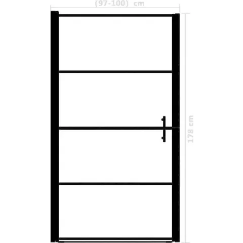 Douche deur  91 x 195 cm gehard blank glas
