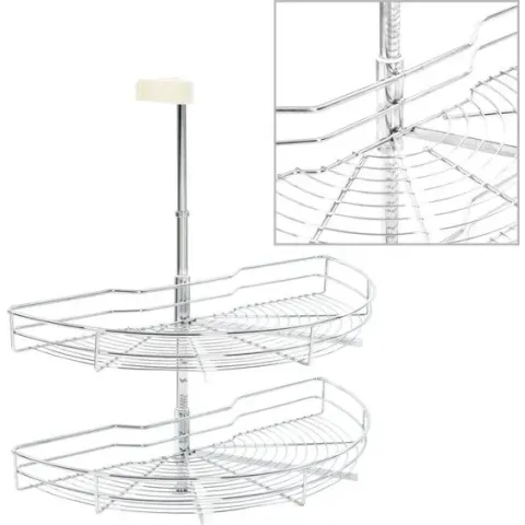 Draadmand keuken 2-laags 180 graden 75x38x80 cm zilverkleurig