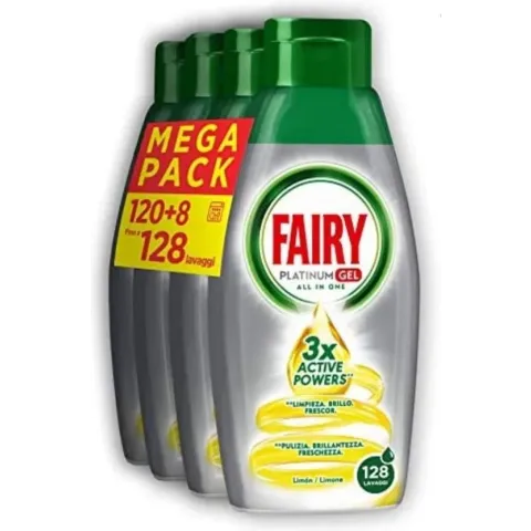 Dreft/Fairy Platinum GEL - Citroen - All in One - 4 x 650ml - 128 wasbeurten