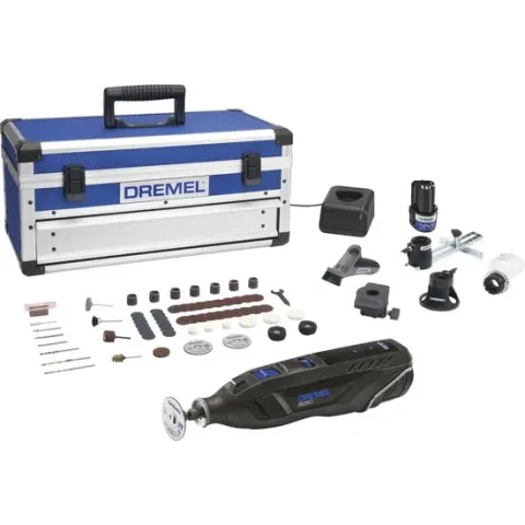 Dremel multitool 8260 - met twee 12 Volt accu's + 65 accessoires, 5 hulpstukken en Bluetooth-connectiviteit