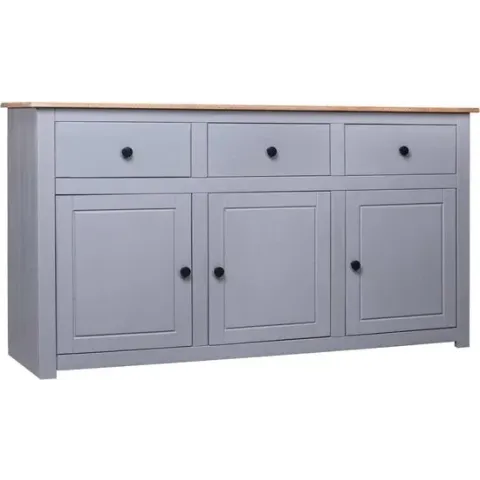Dressoir Panama Range 135x40x80 cm massief grenenhout grijs