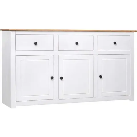 Dressoir Panama Range 135x40x80 cm massief grenenhout wit