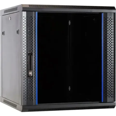 DSIT 12U Patchkast - Wandkast 19'' met glazen voordeur, (BxDxH) 600x600x635mm