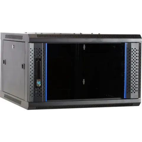 DSIT 6U Patchkast - Wandkast 19" met glazen voordeur, (BxDxH) 600x600x368mm