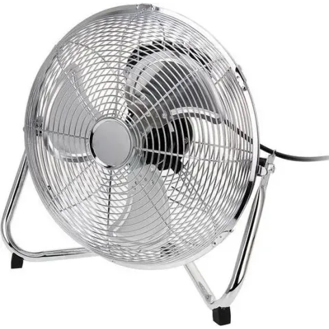 DSM  Vloerventilator  Chroom Metaal Zwart Zilver Voor Huis En Garden