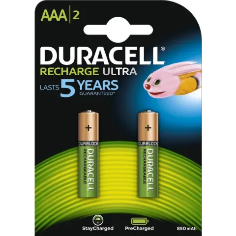 Duracell AAA Oplaadbare Batterijen - AAA/HR03 - 900mAh - 2 stuks