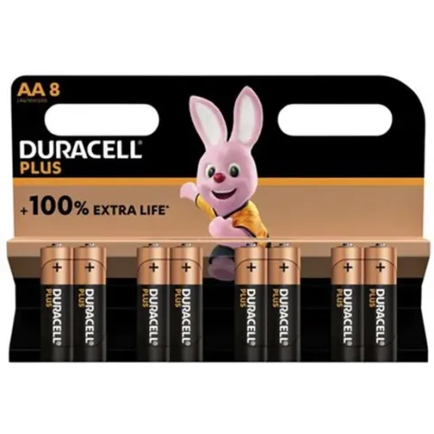 Duracell Alkaline Plus AA Batterijen - 8 stuks