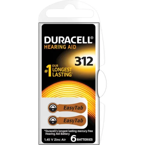 Duracell Hoortoestelbatterijen Da312, Blister Van 6 Stuks 10 Stuks