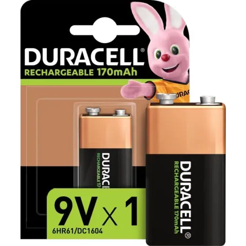 Duracell Rechargeable 9V 170mAh batterijen, verpakking van 1