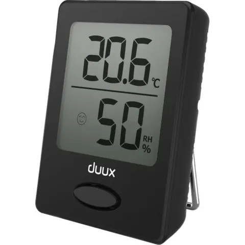 Duux Sense Hygrometer + Thermometer Zwart - Batterij - Magneetbevestiging