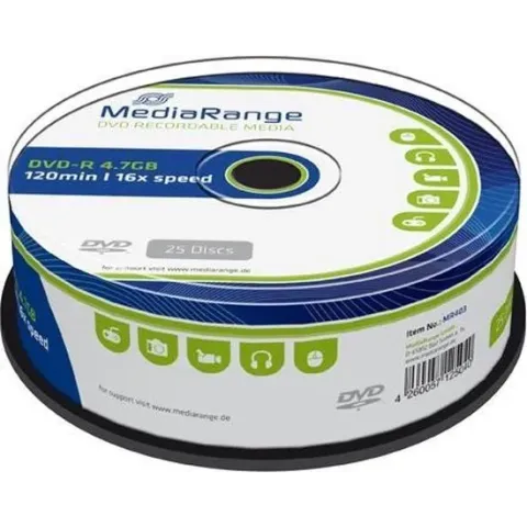 DVD-R MediaRange 4.7GB 25pcs Spindel 16x