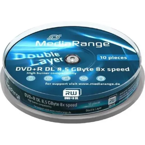 DVD+R MediaRange 8.5GB 10pcs Spindel Double Layer 8x