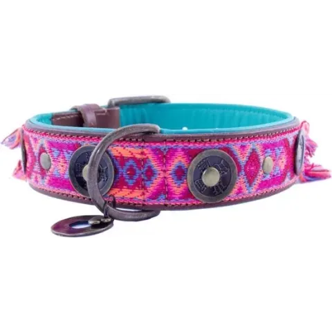Dwam Halsband Boho Rosa Roze&Bruin 49-59x4.0 cm