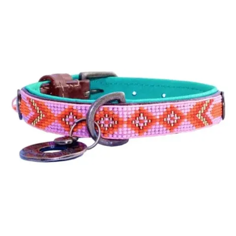 Dwam Halsband Sweet Mae Roze - Hondenhalsband - 49-56x4 cm