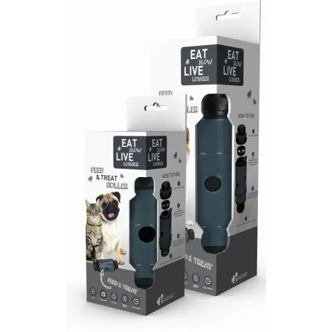 Eat Slow Live Longer Feed & Treat – Anti-schrok – Slow feeder – Belonings speeltje – Grijs – Size L