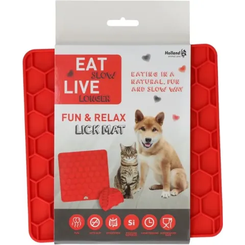 Eat Slow Live Longer - Fun & Relax - Lick Mat - Likmat - Rood