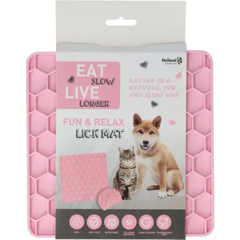 Eat Slow Live Longer - Fun & Relax - Lick Mat - Likmat - Roze