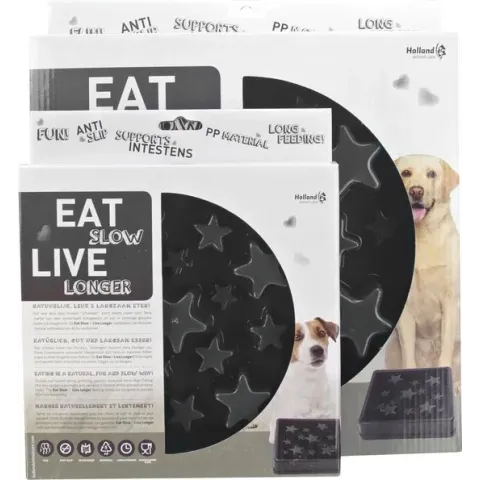 Eat slow live longer Star - Anti schrok voerbak - Grijs - S