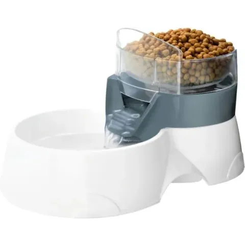 Ebi Water-/voerbak automatisch 2-in-1 28x19x17 cm grijs en wit