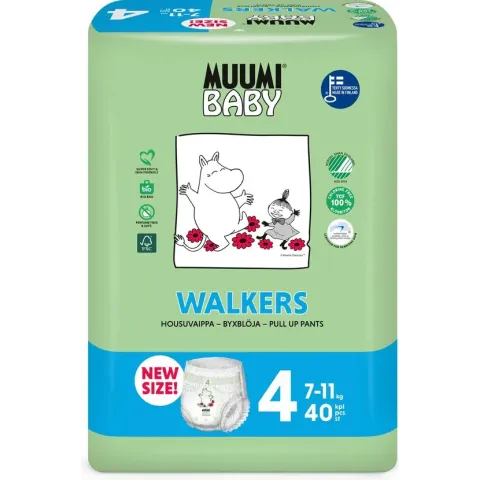 Eco Muumi Baby luierbroekjes maat 4 - 7-11 kg - 40 stuks - ecologisch
