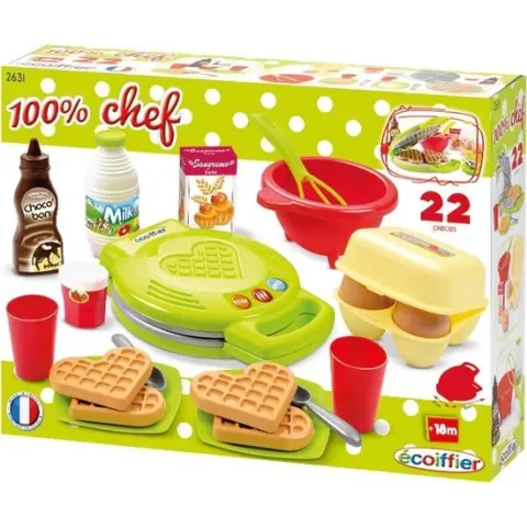 écoiffier 100% Chef: Wafelijzer 22-delig