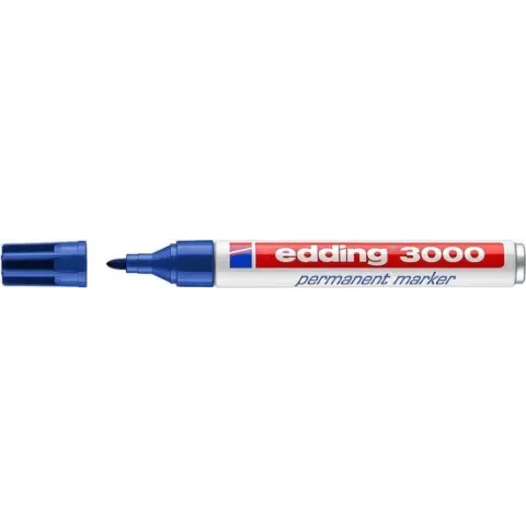 edding 3000 permanent marker rond - Blauw - 1 stuk