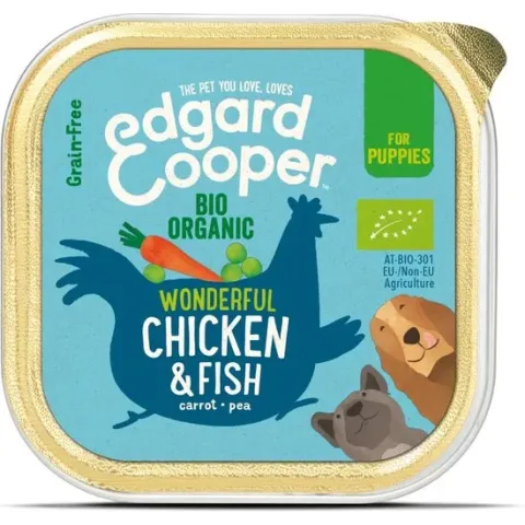 Edgard & Cooper Biologische Kip & Vis Kuipje  - Voor Puppy's - Hondenvoer - 100g