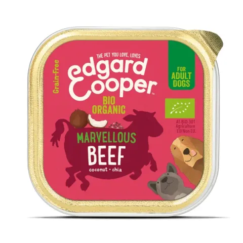 Edgard&Cooper Kuipje Bio Beef Adult - Hondenvoer - Rund Kokos Chiazaad 100 g Biologisch