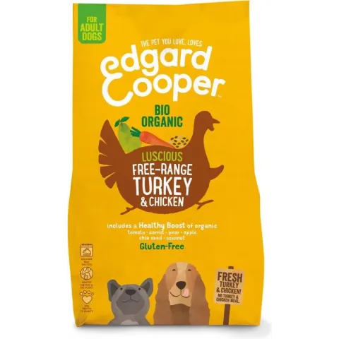 Edgard & Cooper Verse Biokalkoen & Biokip (vrije uitloop) Brok - Voor volwassen honden - Hondenvoer - 2.5kg