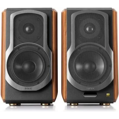 Edifier - S1000W actieve wifi boekenplank speaker - Walnoot (per paar)