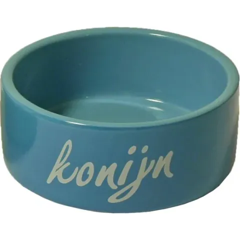 Eetbak Steen Konijn - Blauw - 12 cm