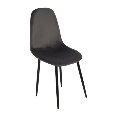 Eetkamerstoel Ivy - velvet grijs - 53x44x88 cm