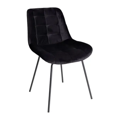 Eetkamerstoel zwart - velvet - 52x52x81 cm