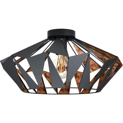 EGLO Carlton 6 Plafondlamp - E27 - Ø 47 cm - Zwart/Koper